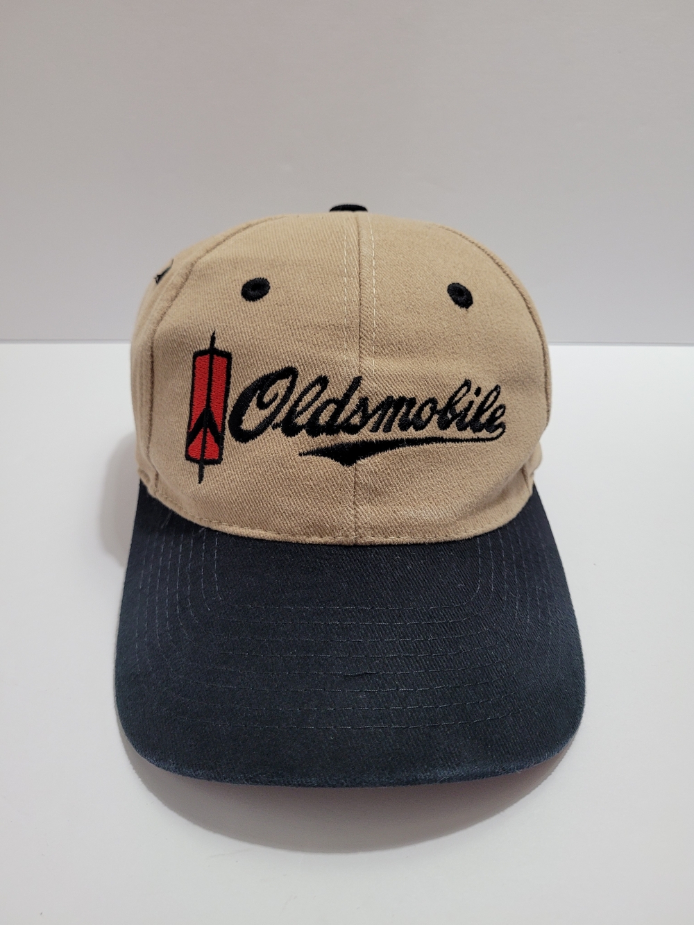 Oldsmobile Embroidered Two-Tone Hat/Cap - Khaki & Black